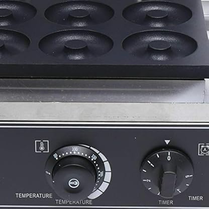 Kangten Donut Maker, 1550W Elektrisch Doughnut Maschine mit Antihaftbeschichtung, 6 Donuts Waffelautomat für Bäckereien Restaurants – Bild 8