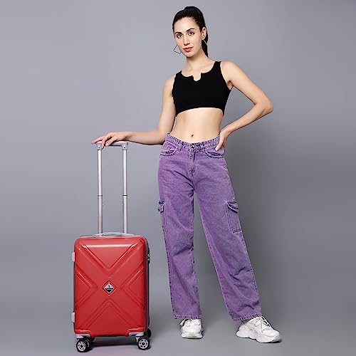 Image of Trolley Bag Small Size, 56 cms Hard Side Travel Bag for Women, 8 Wheel Luggage Suitcase for Travelling, Cabin-Friendly, Scratch Resistant, Small Trolley Suitcase (Turquoise, Small)