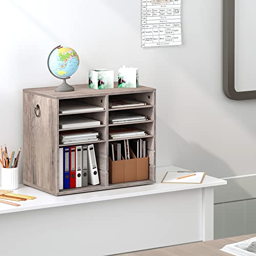 HOOBRO Literature Organizers, 12 Compartments Office Mailbox with Adjustable Shelves, Wood Countertop Literature Sorter for Office, Home, Classroom, Mailrooms Organization Greige BG12WF01 by HOOBRO - Image 7