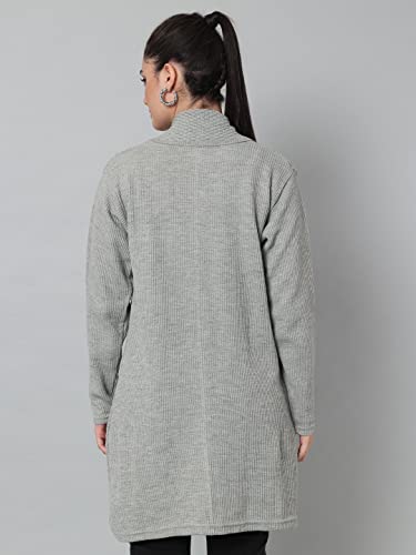 Image of eKools Women Wool Blend Banded Collar Cardigan