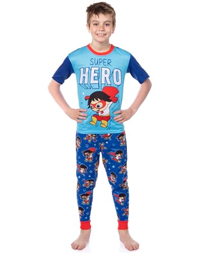 Ryan's World Pajamas Boys' Super Hero Shirt and Plush Pants Kids Pajama Set