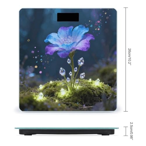 Báscula digital de baño Crystal Flower con pantalla LCD miniatura 2