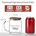 CMLKLZD Glass Coffee Mugs, 14 oz Glass Coffee Cups with Acacia Wood Lids, Clear Borosilicate Glass Mugs with Handles for Cappuccino, Tea, Latte, Hot/Cold Beverages, Wine, Americano, Set of 2