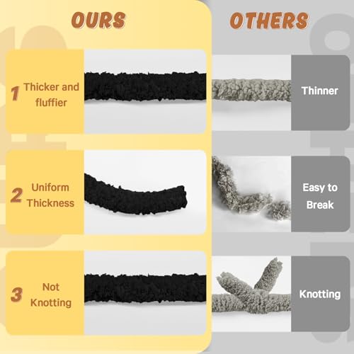 Image of Inhand Chunky Chenille Yarn for Hand Knitting, Thick Bulky Blanket Yarn for Crocheting, Soft Fluffy Yarn for Crochet Gifts & Crafts for Women /Beginners,8 Pack (29.5 yds /8.4 oz Each), Black & Gray-Mix