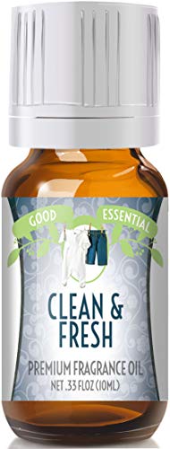 Good Essential 10 ml Bottle - Clean & Fresh Fragrance Oil - Add to Air Fresheners for Home or Fresh Cotton Linen Spray - 0.33 fl oz - Clean Smelling Fragrance Oil