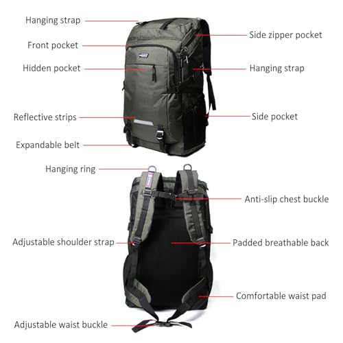 Mochila de senderismo 80L para camping y viaje miniatura 4