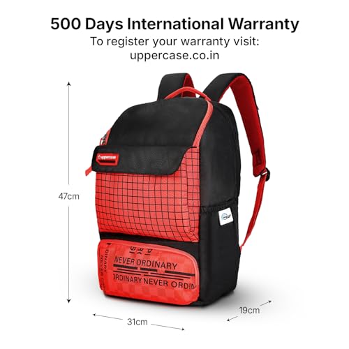 Image of uppercase Campus School Backpack | Well-Padded, Double Compartment with File Sleeve, Organizers, Side Bottle Pocket | For Boys & Girls | 500 Days Warranty