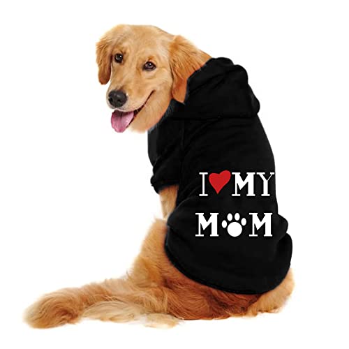 Hundepullover I Love My MOM / I Love My DAD Brief Druck Hundekleidung Große und kleine Hundepullover Haustierpullover Hundekleidung Haustierkleidung Kleidung Hundemantel Winter XS-9XL (a-Black, XS)