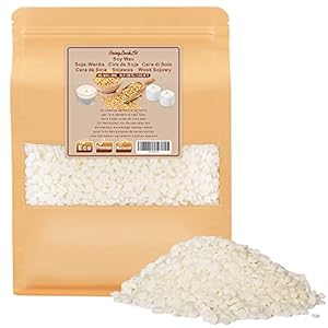 BringLuck2U Premium Sojawachs – 3KG – Weißes – Natürliches Öko-Soja-Wachs Granulat, Kerzenwachs für die…