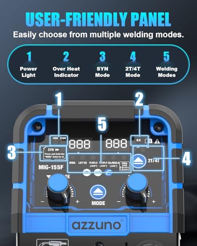 Azzuno MIG-155F Aluminum 155A Mig Welder 110V/220V thumb #2