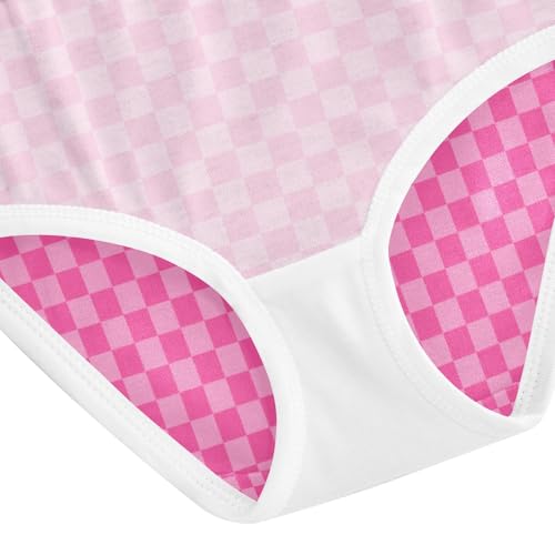 Pink Checkered Soft Cotton Girls Underwear Set for Toddlers 2T 8Y - Breathable and Stylish Kids Panties 5