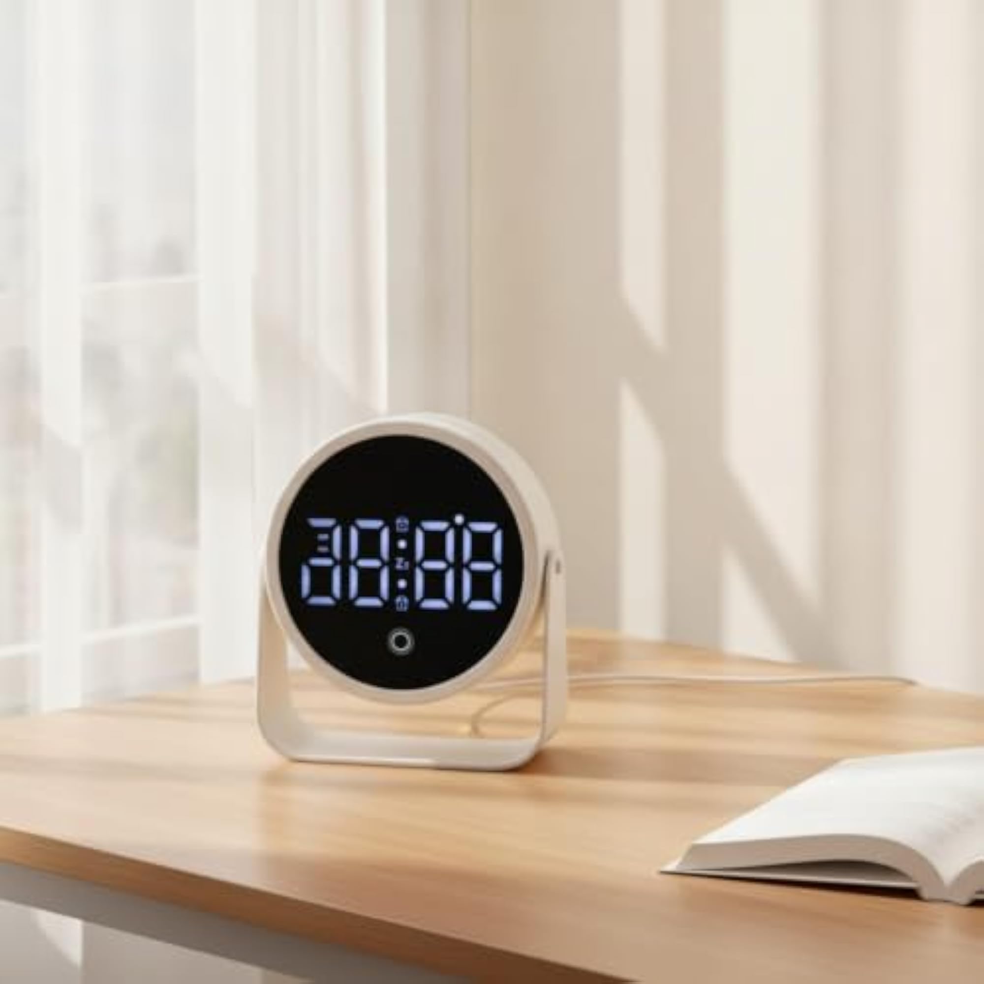 Compact Digital Alarm Clock with Stand