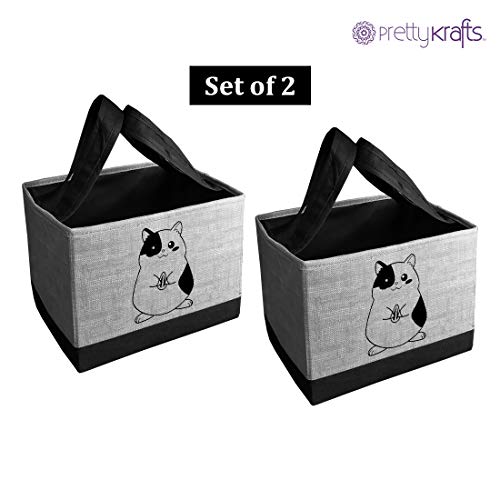 Image of PrettyKrafts Toys Storage Box, Storage Organizer for Kids, (Pack of 2) Jute Grey