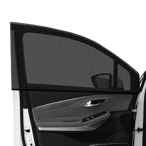 SHMZK 2 PCS Car Window Shades, Stretchy Mesh Front Rear Side Window Sun Shades for Heat Block UV Protection, Universal Breathable SUV Window Screen Covers to Keep Your Cars Cool (SUV, Front)