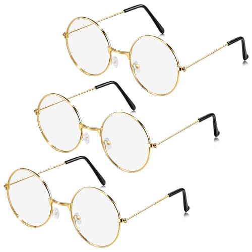 Brille mit Gläsern,3 Paar Weihnachtsmannbrille,Runde Brillen...