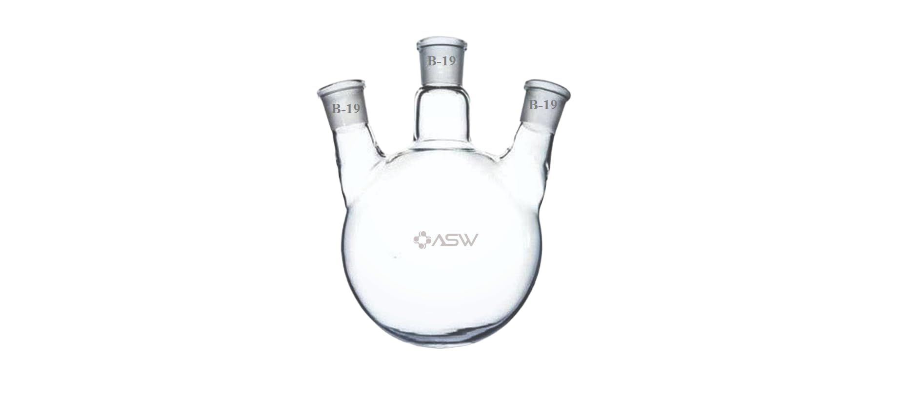 ASW Borosilicate Glass, 3 Necked Round Bottom Boiling Flask, 50ml Pack of (1), with Centre and Side Joints Size (B-19/19/19) (B0CQFRN61P) Amazon Price History, Amazon Price Tracker