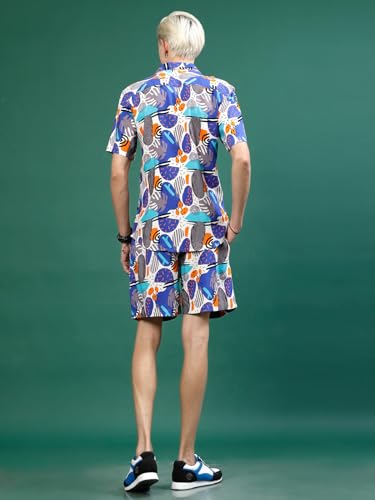 Image of Rigo Printed Co-Ord Set for Men | Casual Shirt & Shorts Night Suit | Lounge-wear Nightdress Pajama Set | Night Wear, Beach, Vacation Outfit