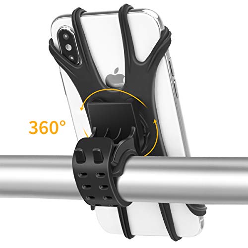 Lidasen - Soporte universal para teléfono de bicicleta, rotación de 360°, ajustable, desmontable, compatible con smartphones de 4" a 6.5"