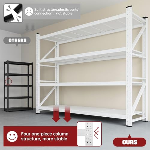 Image of RAVIGIN 7000LBS Storage Shelves,79 inch W Garage Shelving Heavy Duty Metal Adjustable Garage Shelves, Shelving Units Industrial Shelving for Warehouse,79 inch W x 24 inch D x 79 inch H,White