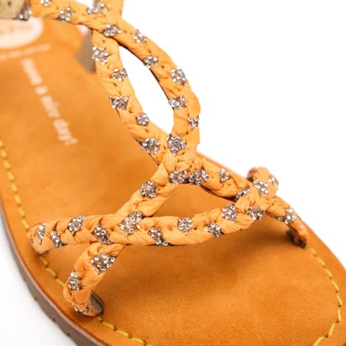 GIOSEPPO Girl's Modern Flat Sandal, Mustard, 8 us3