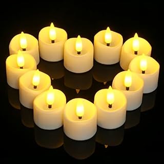 Timer Candles Long Burning, Ymenow 12pcs Battery Candles with Timer Electric Tea Lights Flickering Household Candles Bulk Pack Votive Candles for Home Table Halloween Christmas Decorations