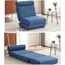 Single Sofa Chair Foldable Single Sofa Bed with Pillow,Portable Foldable Sofa Bed,Leisure Sofa Chair,Easy to Store,Made of Breathable and Wearable Linen