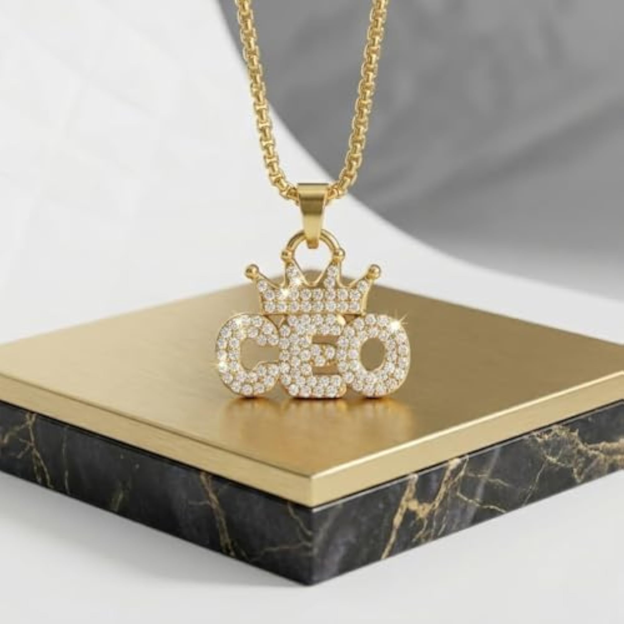 Men's Gold Chain and Locket Set