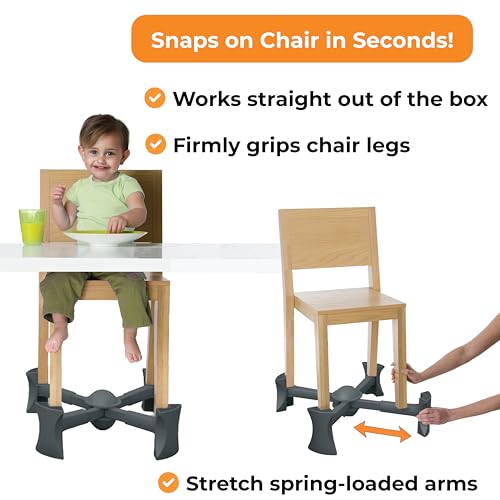 Image of KABOOST Booster Seat for Kitchen Chair, Charcoal - Goes Under The Chair - Portable Booster for Toddlers and Grown Ups