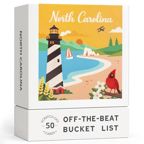 North Carolina Adventure Bucket List 50 Scratch Off Adventure Cards with Classic Hidden Gems & Seasonal Experiences Off-the-Beat Bucket List Box a North Carolina Local Travel Gift