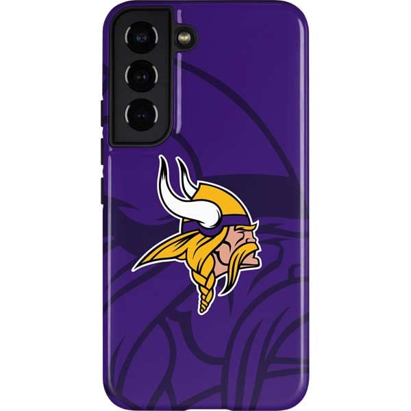 Skinit Pro Phone Case Compatible with Galaxy S22 - Officially Licensed NFL Minnesota Vikings Double Vision Design