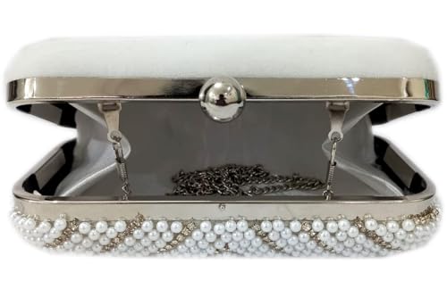 Image of Women & Girls Embroidered Gold Clutch Purse for Party Wedding