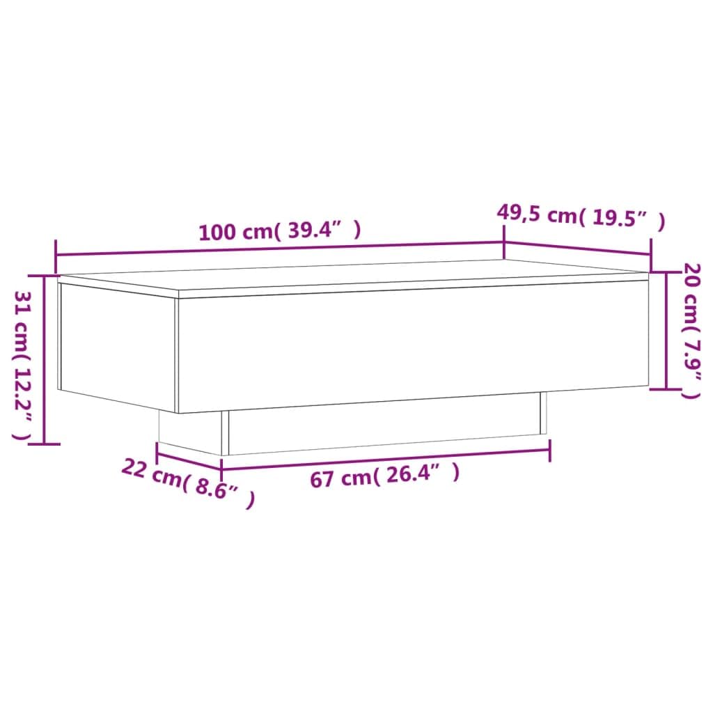 BaraSh Mesa de Centro Madera de ingeniería Blanco 100x49,5x31 cm mesas Centro para Salon Mesa de Centro Mesa de café mesas Centro