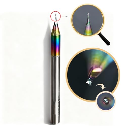 Image of Tools Micro Carving End Mill, DLC Coating,Carbide Square End Mill for Aluminum, Copper, Composite Materials,4mm Shank 2 Flute (D0.6-50L,5PCS)