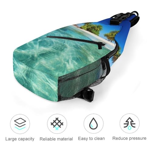 Bolso cruzado tipo sling blanco para senderismo y uso casual miniatura 5