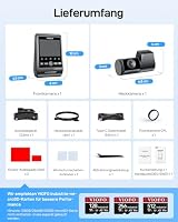 VIOFO A229 Ultra 2CH Dual 4K Dashcam Vorne Hinten, Dual STARVIS 2 IMX678 Sensoren & Dual 4K HDR Autokamera, 5GHz Wi-Fi Handyüberwachung & GPS, Sprachsteuerung, Nachtsicht 2.0, max. Bis 512 GB – Ansicht 9