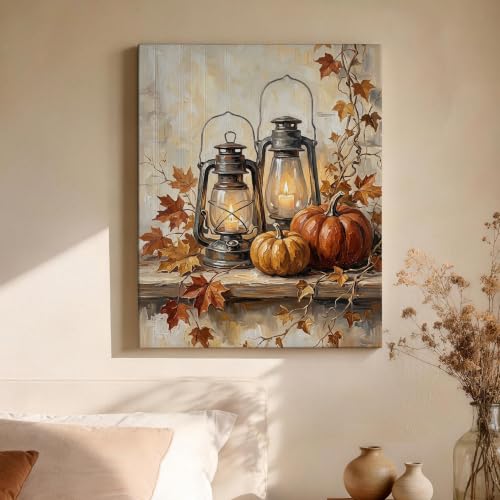 Cuadro de otoño con calabazas para un hogar acogedor llenando de calidez tu sala de estar 4