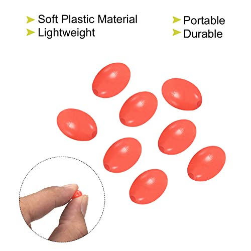 PATIKIL 12x8mm Luminous Fishing Beads, 200 Pieces Soft Plastic Glow Fishing Bait Eggs Rig Bead Tackle Tool Oval, Red - Image 4
