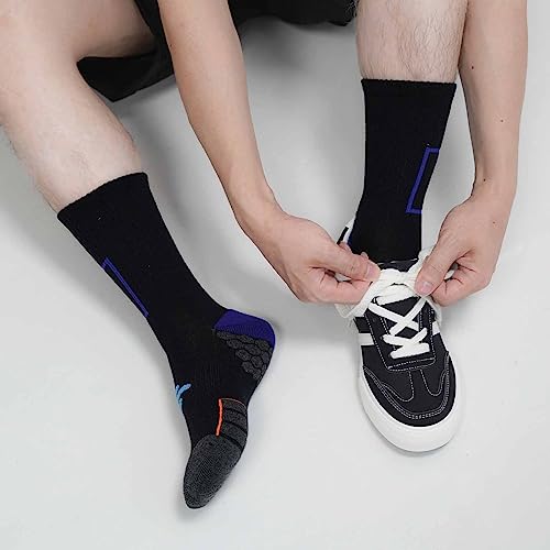 PUTUO Sportsokken Heren Katoenen Hardloopsokken: Sport Sneakersokken Heren Lange Atletische Sokken voor Hardlopen Wandelen Tennis 4 Paar - Afbeelding 5