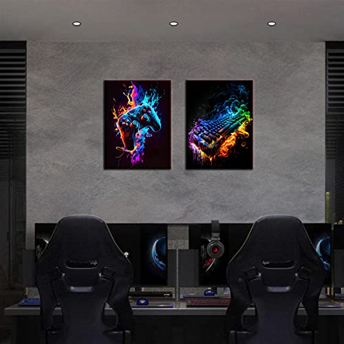 Game Controller Wall Art Gaming Poster Video Game Wall Art Gaming Painting Video Game Picture Video Game Canvas Art Boy Room Decor Cool Artwork For Game Room Boy Dorm 12X16 Inch Set Of 2 Frameless #TOP2