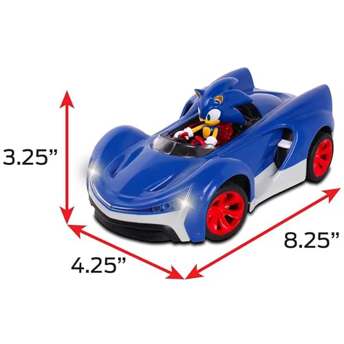 Image of NKOK Team Sonic Racing 2.4GHz Radio Control Toy Car with Turbo Boost - Sonic the Hedgehog 601, Features Working Lights, Adjustable Front Wheel Alignment, Super Fun and Easy, Ages 6 and up