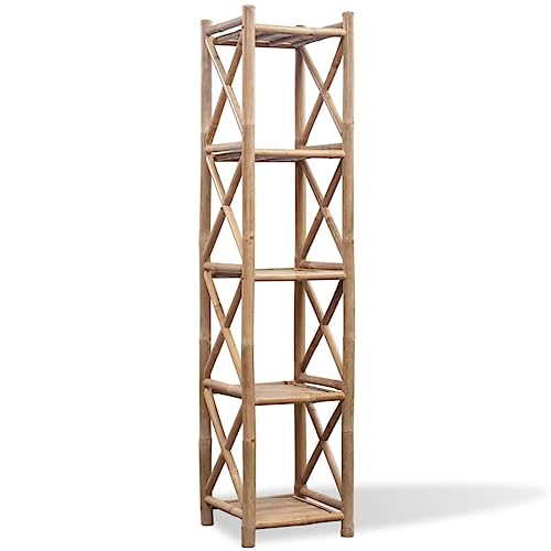 SDWEHO7 Estantería de bambú con 5 estantes, multiusos, para baño, salón, 35 x 35 x 152 cm