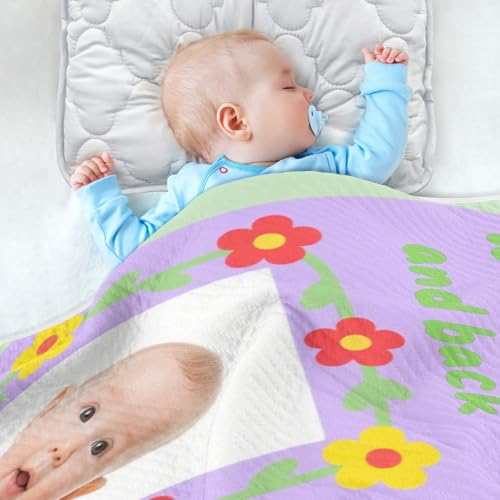 Custom Cute Baby Milestone Photo Purple Colorful swaddling Blankets Soft personalizado para Photo Monogrammed Blankets for Newborns, Infants, & Toddlers 30x40in Mantas para4
