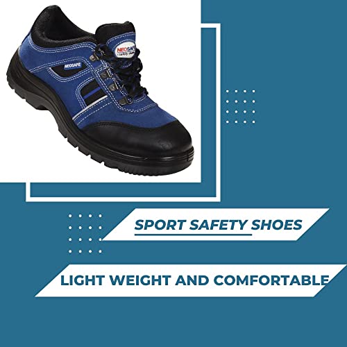 Image of NEOSAFE RUNX ISI Marked Sports Safety Shoes in sued Leather and Double Density Sole with Steel Toe, Lightweight