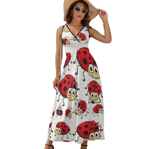 Robe maxi col V sans manches style décontracté chic - 6