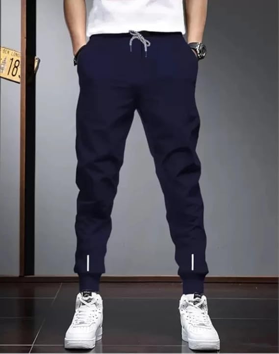 Image of Track Pants for Mens || Joggers for Mens || Men's Sports Regular Fit Polyester Track Pant with Two Side Zipper Pockets