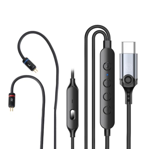 Image of AUDIOCULAR C08 Type-C IEM Upgrade Cable with HD Mic, AI-ENC Noise Cancellation with CB1300AU DAC, 4-Core Copper Wire 0.78mm Connector,Compatible with Type-C Phones & Earphones