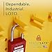TRADESAFE Lockout Tagout Station, Loto Station Unfilled - No Lockout Tag Out Devices, Wall Mount Lock Out Tag Out Kit Board, Lockout Station with Lockable Cover, Yellow Polycarbonate Body