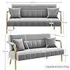 Yaheetech Divano Imbottito a 2 Posti in Velluto Divanetto da Salotto con Braccioli 143,5 cm × 71,5 cm × 75,5 cm Sofa Moderno con 2 Cuscini Divano per Soggiorno Camera da Letto Grigio Chiaro #2