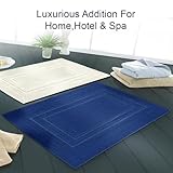 Makooz 2 Cotton Banded Bath Mats – Not Bathroom Rug - 50x70 CM 100% Ring Spun Cotton – Machine Washable, Ultra Soft, Water Absorbent, Quick Drying Plush Shower Bathroom Foot Towel - Navy - Image 4