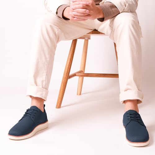 Image of Men's Casual Dress Oxfords Shoes Breathable Knit Leisure Fashion Sneakers Lightweight Comfortable Walking Shoes